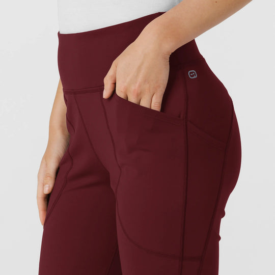 Wink Scrubs Women's Knit Flare Yoga Scrub Pant Burgundy | scrub-supply.com