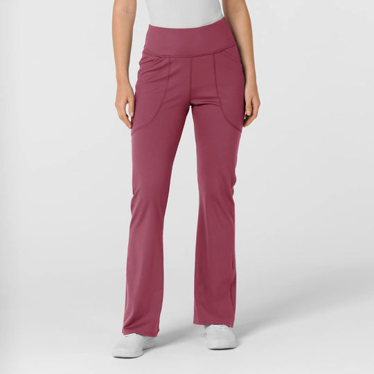 Wink Scrubs Women's Knit Flare Yoga Scrub Pant Carnation | scrub-supply.com
