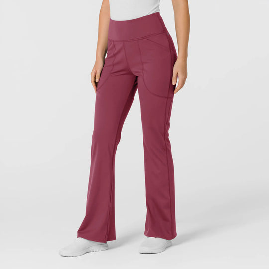 Wink Scrubs Women's Knit Flare Yoga Scrub Pant Carnation | scrub-supply.com
