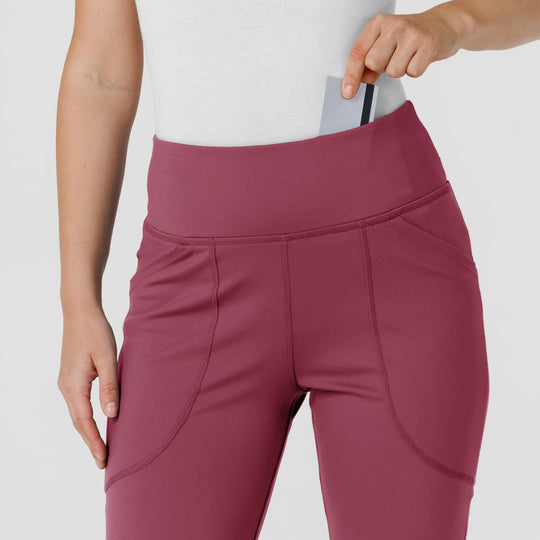 Wink Scrubs Women's Knit Flare Yoga Scrub Pant Carnation | scrub-supply.com