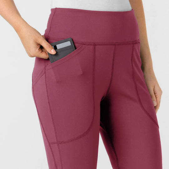 Wink Scrubs Women's Knit Flare Yoga Scrub Pant Carnation | scrub-supply.com