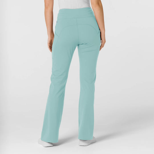 Wink Scrubs Women's Knit Flare Yoga Scrub Pant Coastal Blue | scrub-supply.com