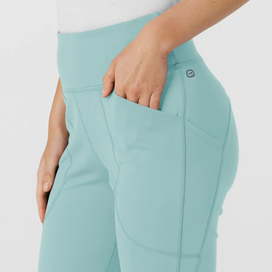 Wink Scrubs Women's Knit Flare Yoga Scrub Pant Coastal Blue | scrub-supply.com