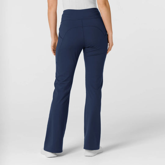 Wink Scrubs Women's Knit Flare Yoga Scrub Pant Navy | scrub-supply.com