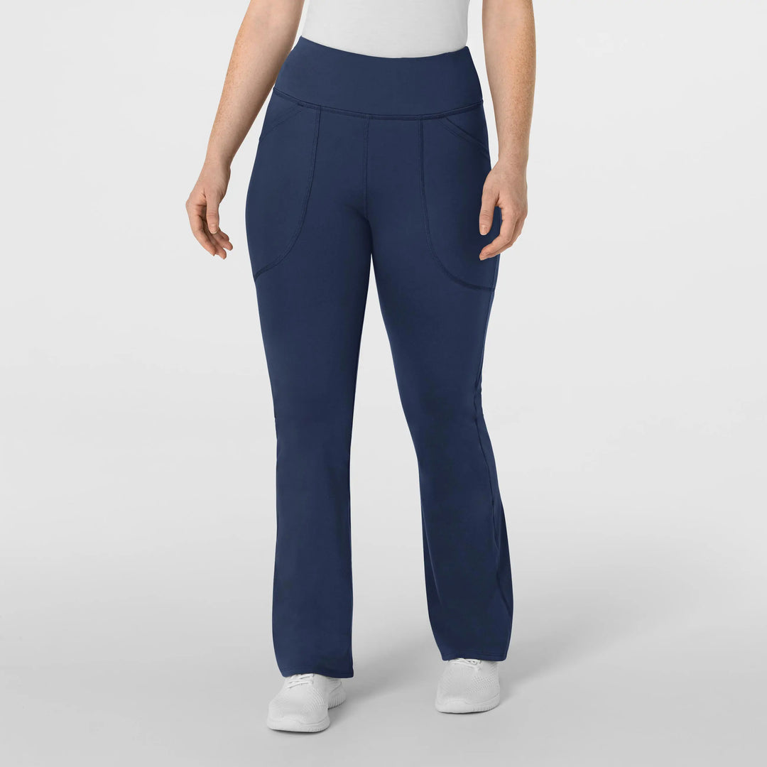 Wink Scrubs Women's Knit Flare Yoga Scrub Pant Navy | scrub-supply.com