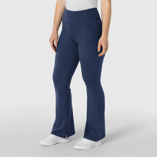 Wink Scrubs Women's Knit Flare Yoga Scrub Pant Navy | scrub-supply.com