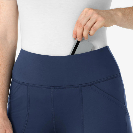 Wink Scrubs Women's Knit Flare Yoga Scrub Pant Navy | scrub-supply.com