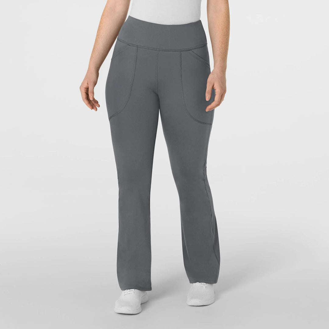 Wink Scrubs Women's Knit Flare Yoga Scrub Pant Pewter | scrub-supply.com