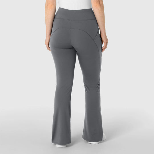 Wink Scrubs Women's Knit Flare Yoga Scrub Pant Pewter | scrub-supply.com