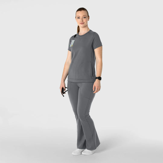 Wink Scrubs Women's Knit Flare Yoga Scrub Pant Pewter | scrub-supply.com