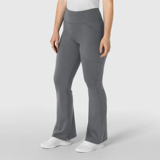 Wink Scrubs Women's Knit Flare Yoga Scrub Pant Pewter | scrub-supply.com