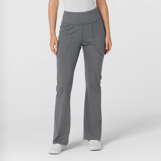 Wink Scrubs Women's Knit Flare Yoga Scrub Pant Pewter | scrub-supply.com