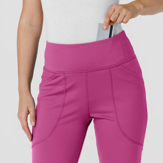 Wink Scrubs Knit Women's Flare Yoga Scrub Pant Raspberry | scrub-supply.com