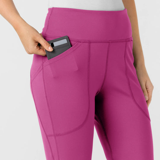 Wink Scrubs Knit Women's Flare Yoga Scrub Pant Raspberry | scrub-supply.com