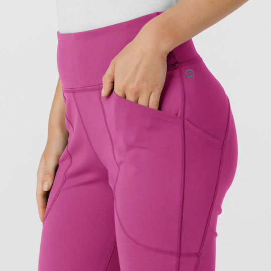 Wink Scrubs Women's Knit Flare Yoga Scrub Pant Raspberry | scrub-supply.com