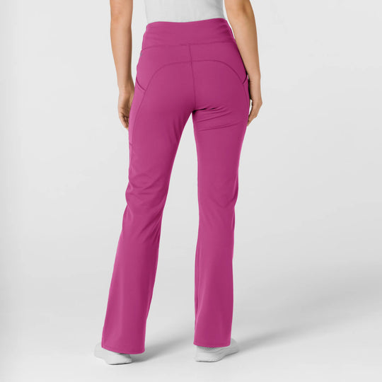 Wink Scrubs Knit Women's Flare Yoga Scrub Pant Raspberry | scrub-supply.com