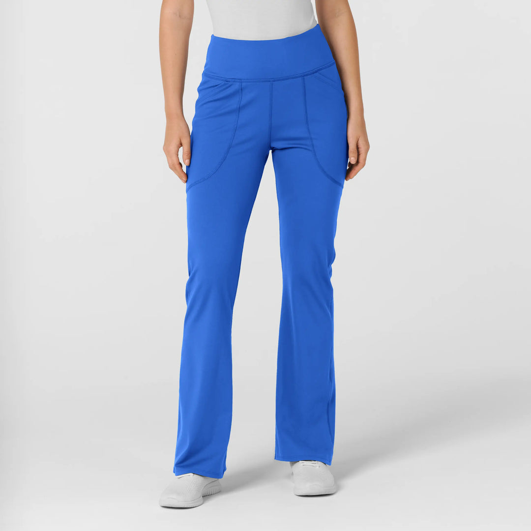 Wink Scrubs Women's Knit Flare Yoga Scrub Pant Royal Blue | scrub-supply.com