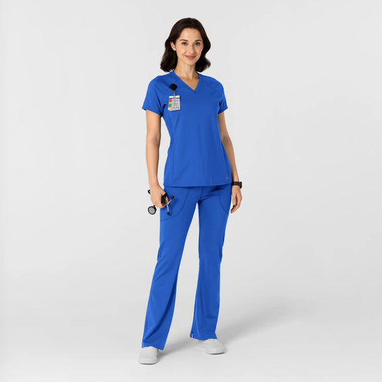 Wink Scrubs Women's Knit Flare Yoga Scrub Pant Royal Blue | scrub-supply.com