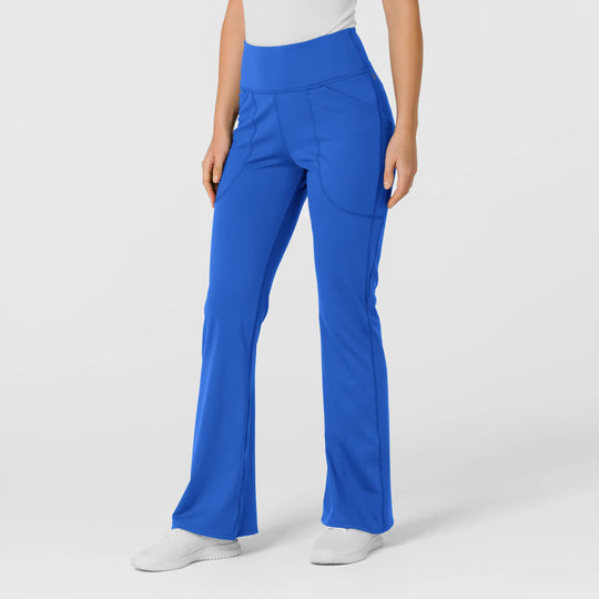 Wink Scrubs Women's Knit Flare Yoga Scrub Pant Royal Blue | scrub-supply.com