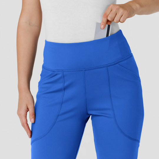Wink Scrubs Women's Knit Flare Yoga Scrub Pant Royal Blue | scrub-supply.com