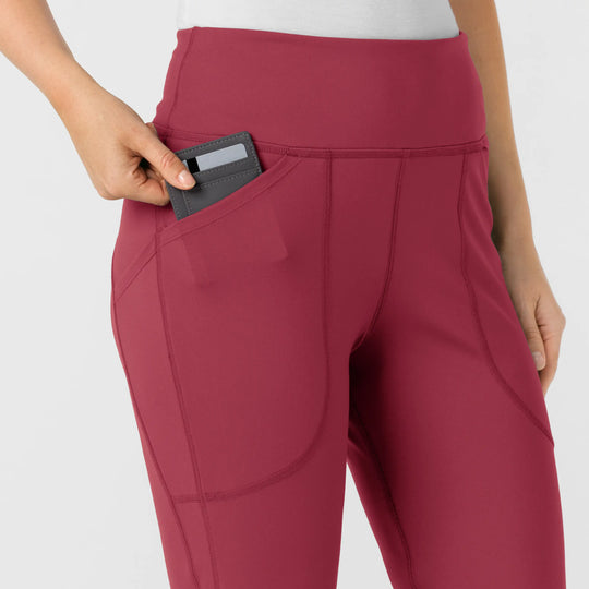 Wink Scrubs Women's Knit Flare Yoga Scrub Pant Ruby | scrub-supply.com