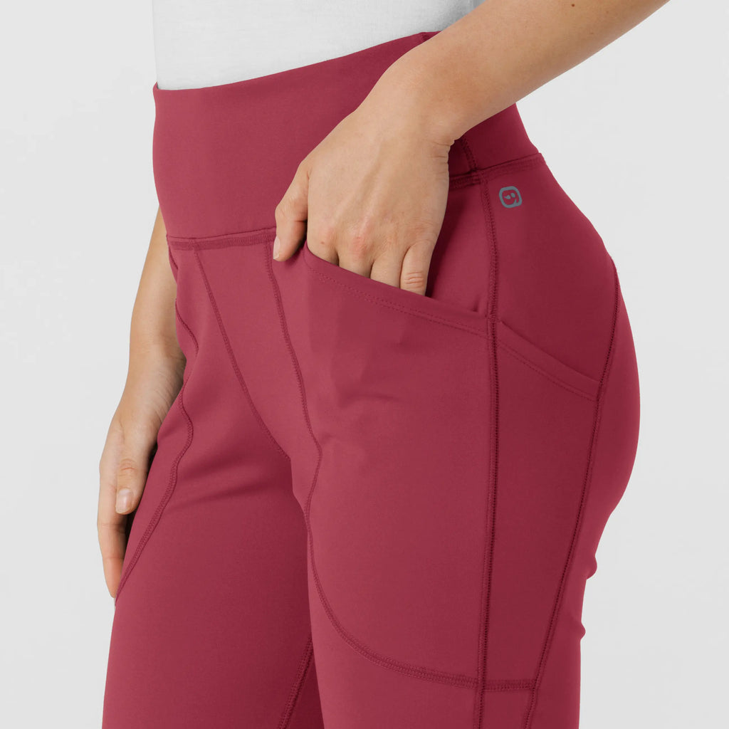 Wink Scrubs Women's Knit Flare Yoga Scrub Pant Ruby | scrub-supply.com