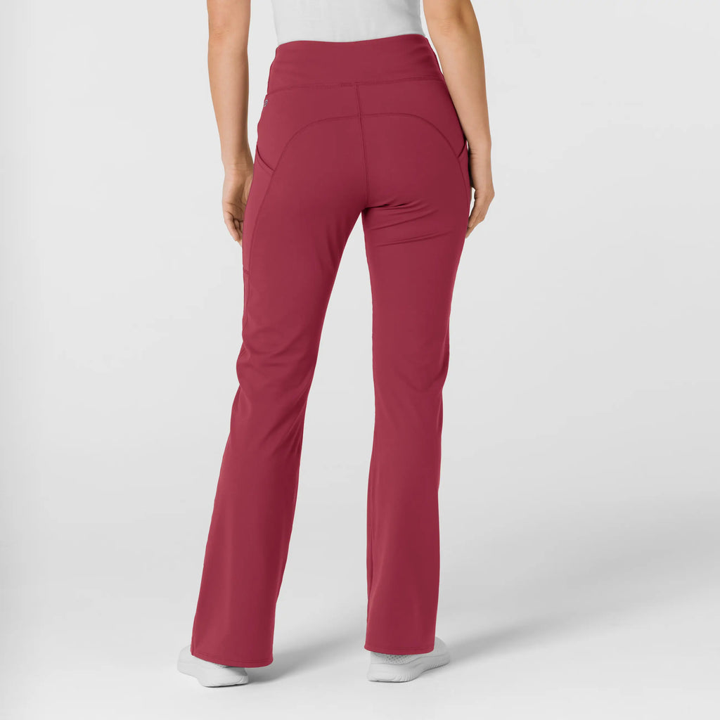 Wink Scrubs Women's Knit Flare Yoga Scrub Pant Ruby | scrub-supply.com