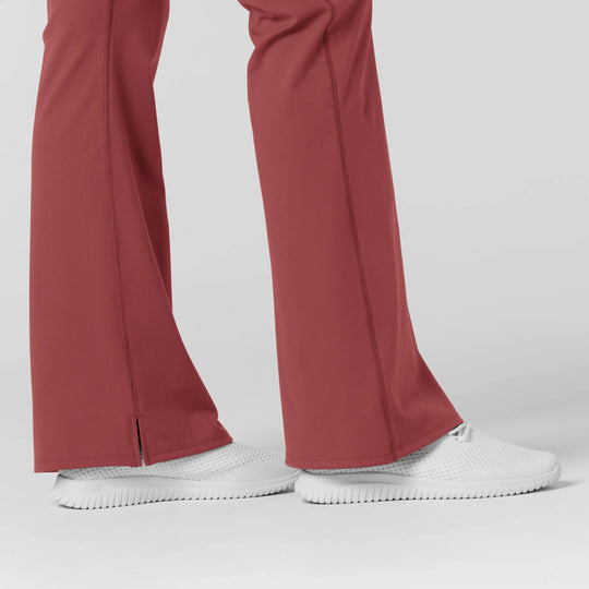 Wink Scrubs Women's Knit Flare Yoga Scrub Pant Ruby | scrub-supply.com