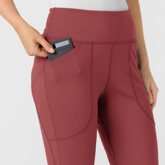 Wink Scrubs Women's Knit Flare Yoga Scrub Pant Ruby | scrub-supply.com