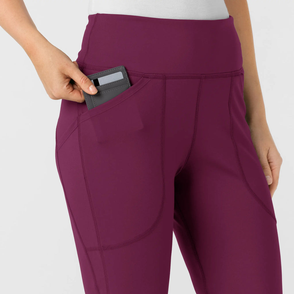 Wink Scrubs Knit Women's Yoga Scrub Pant Wine | scrub-supply.com