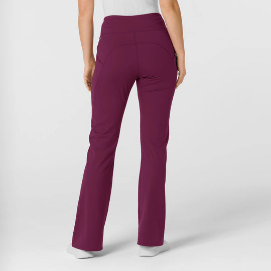 Wink Scrubs Women's Knit Flare Yoga Scrub Pant Wine | scrub-supply.com