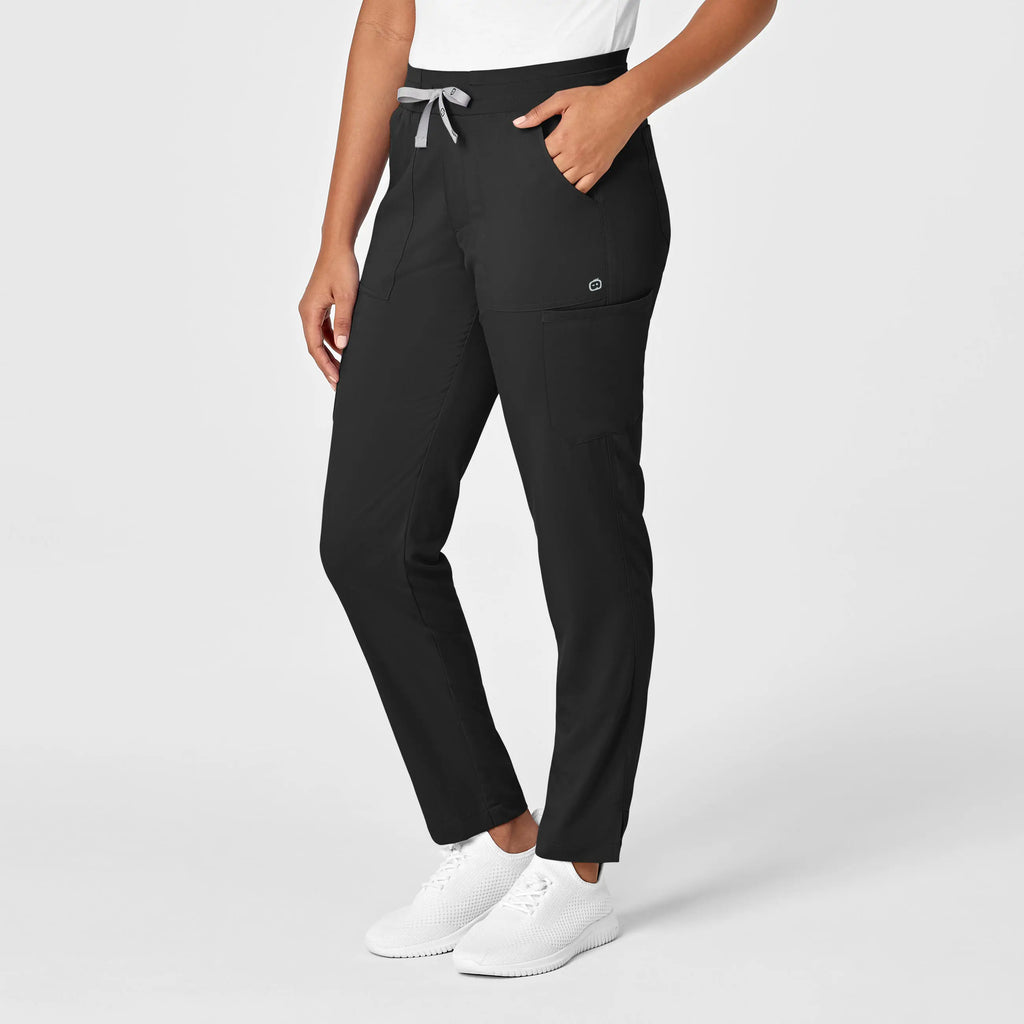 Wink Scrubs Women's Slim Leg Cargo Scrub Pant Black | scrub-supply.com