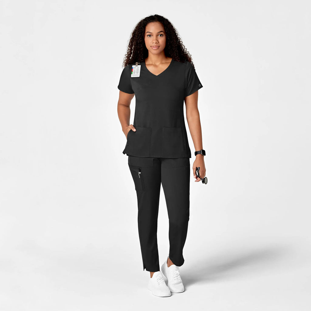 Wink Scrubs Women's Slim Leg Cargo Scrub Pant Black | scrub-supply.com