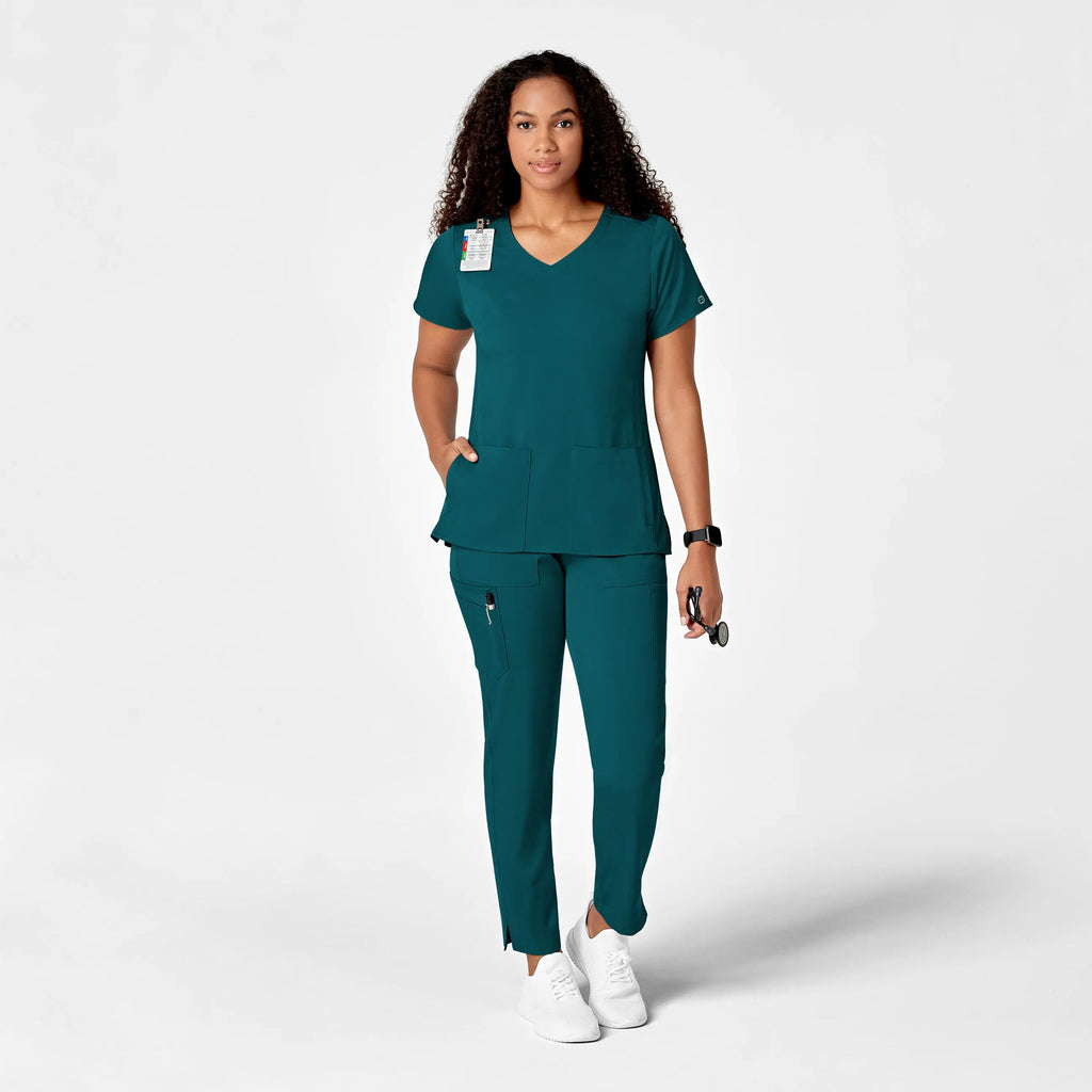 Wink Scrubs Women's Slim Leg Cargo Scrub Pant Caribbean Blue | scrub-supply.com