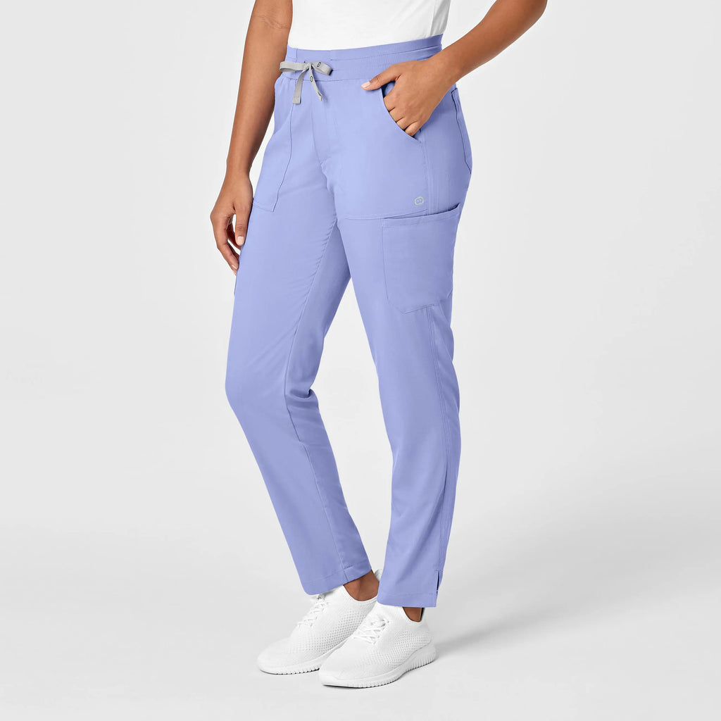 Wink Scrubs Women's Slim Leg Cargo Scrub Pant Ceil Blue | scrub-supply.com