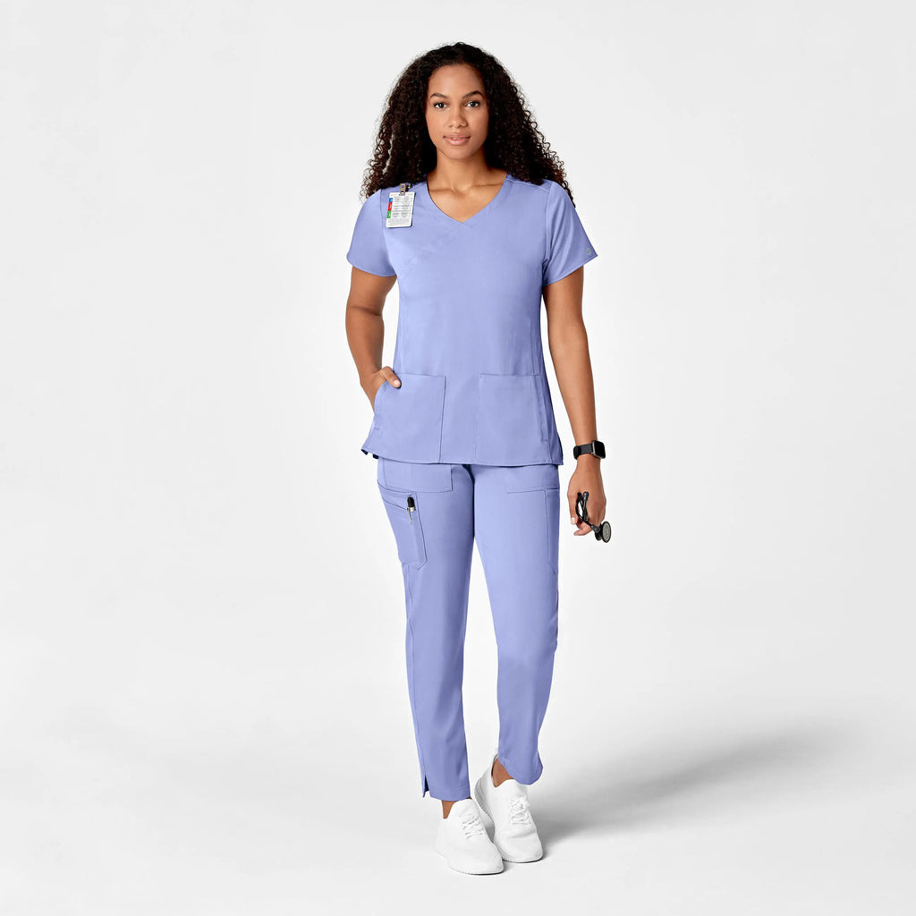 Wink Scrubs Women's Slim Leg Cargo Scrub Pant Ceil Blue | scrub-supply.com