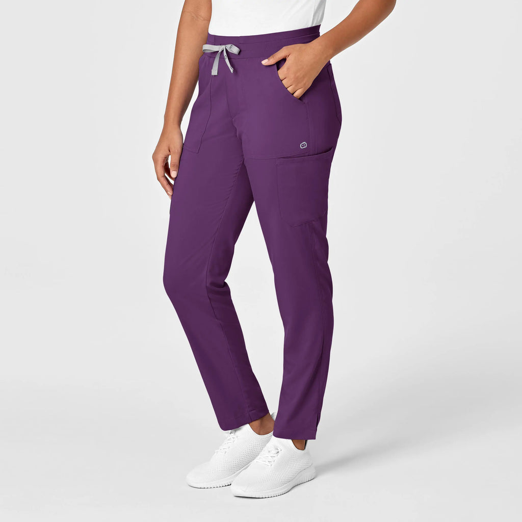 Wink Scrubs Women's Slim Leg Cargo Scrub Pant Eggplant | scrub-supply.com