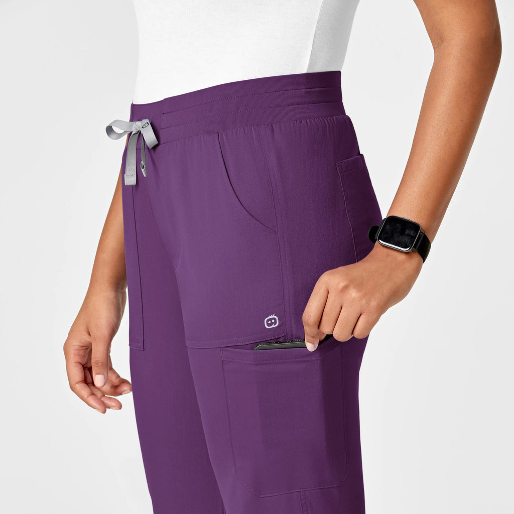 Wink Scrubs Women's Slim Leg Cargo Scrub Pant Eggplant | scrub-supply.com