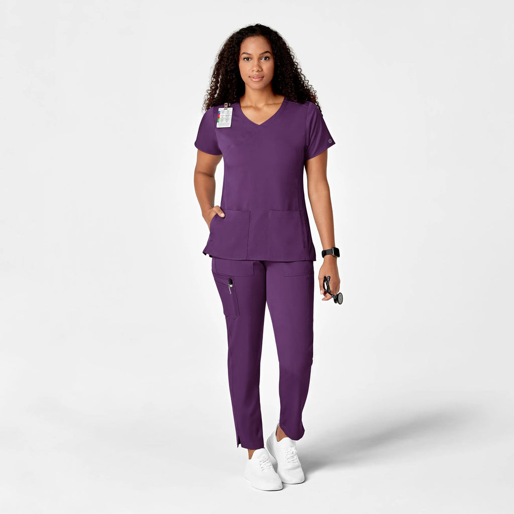 Wink Scrubs Women's Slim Leg Cargo Scrub Pant Eggplant | scrub-supply.com