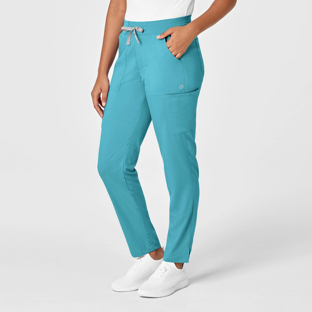 Wink Scrubs Women's Slim Leg Cargo Scrub Pant Teal | scrub-supply.com