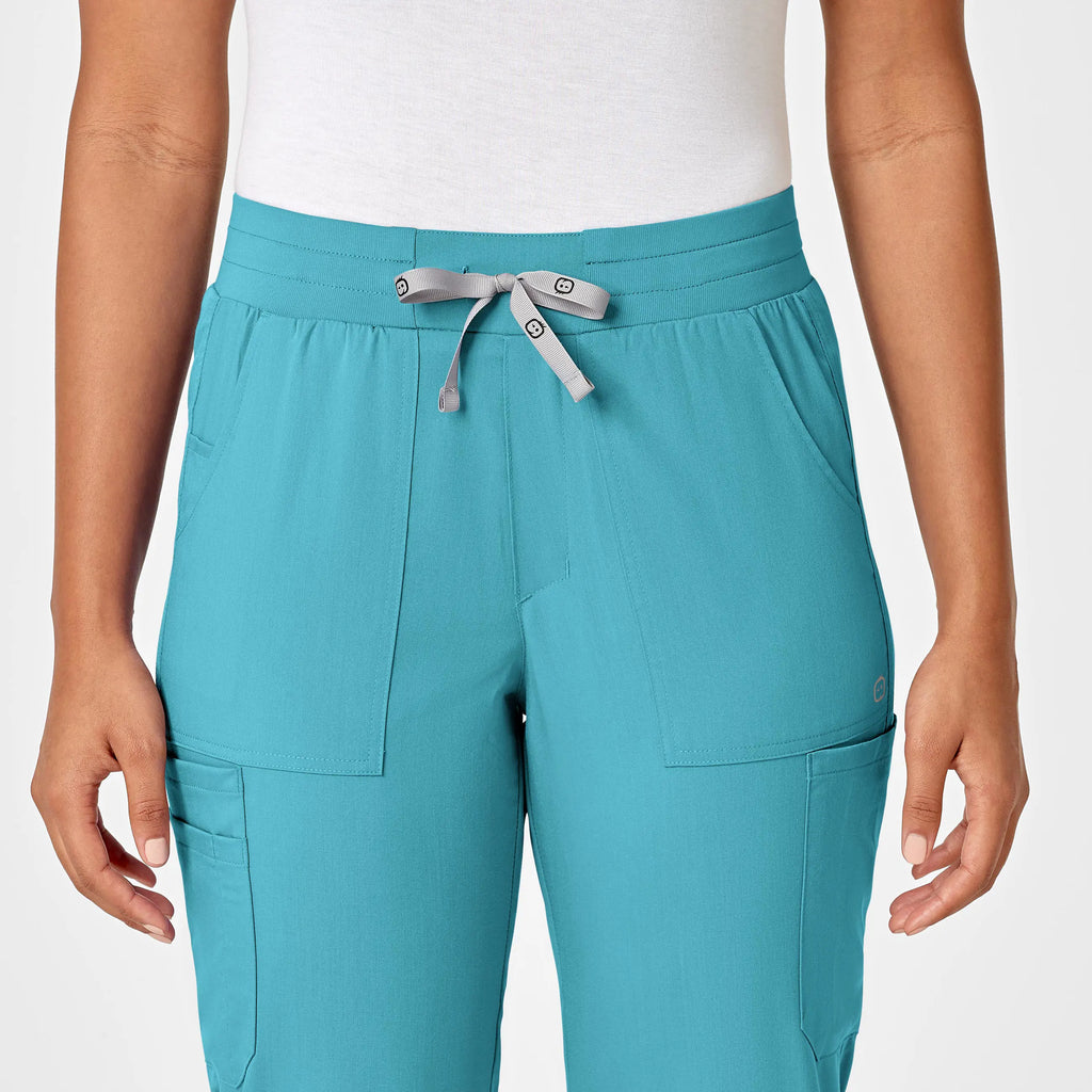 Wink Scrubs Women's Slim Leg Cargo Scrub Pant Teal | scrub-supply.com