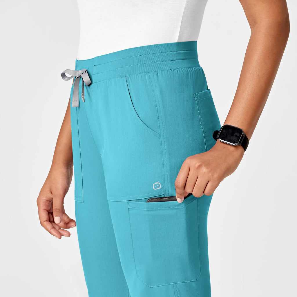 Wink Scrubs Women's Slim Leg Cargo Scrub Pant Teal | scrub-supply.com