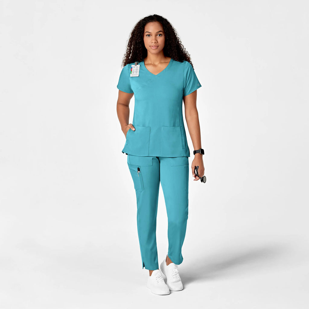 Wink Scrubs Women's Slim Leg Cargo Scrub Pant Teal | scrub-supply.com