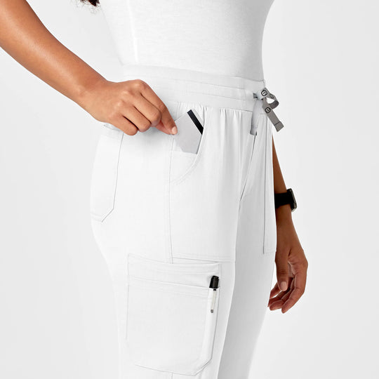 Wink Scrubs Women's Slim Leg Cargo Scrub Pant White | scrub-supply.com