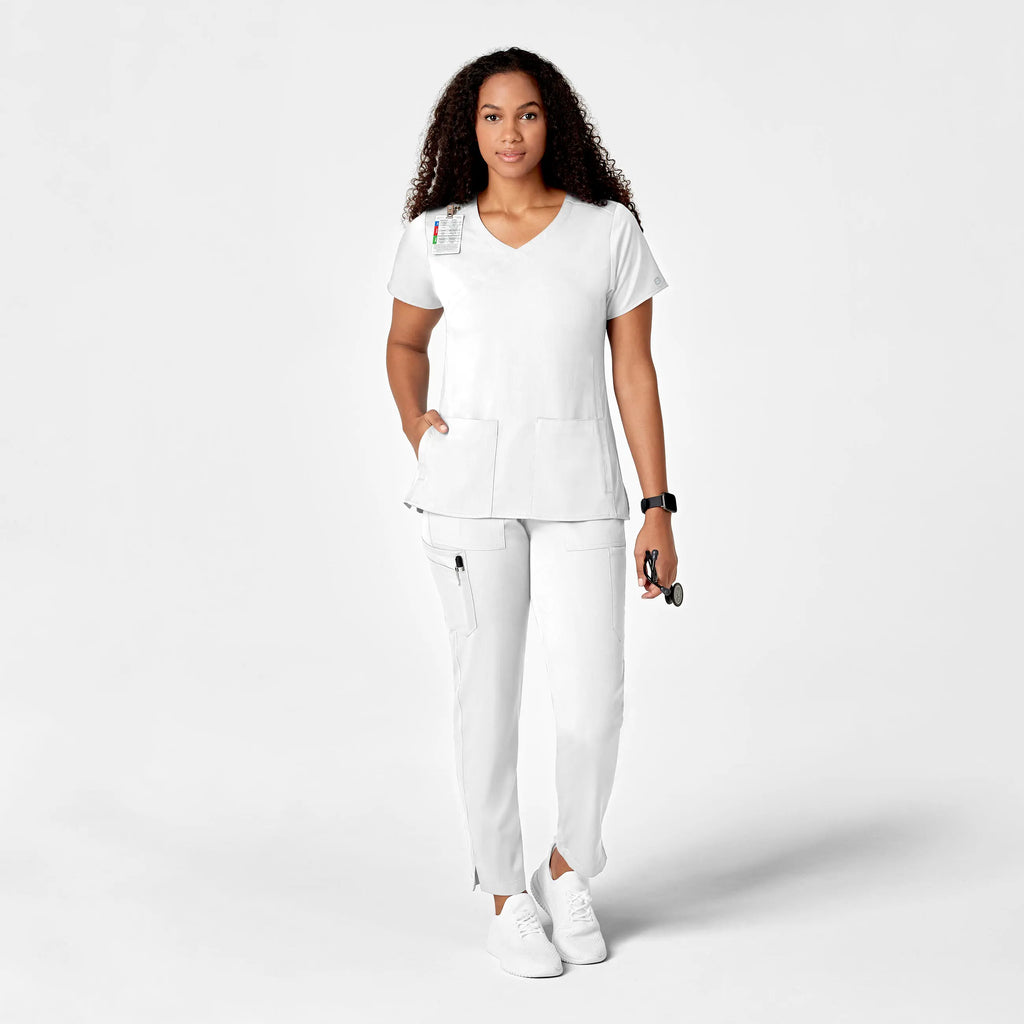 Wink Scrubs Women's Slim Leg Cargo Scrub Pant White | scrub-supply.com