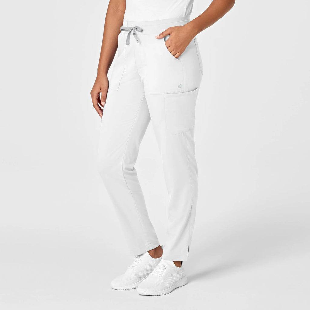 Wink Scrubs Women's Slim Leg Cargo Scrub Pant White | scrub-supply.com