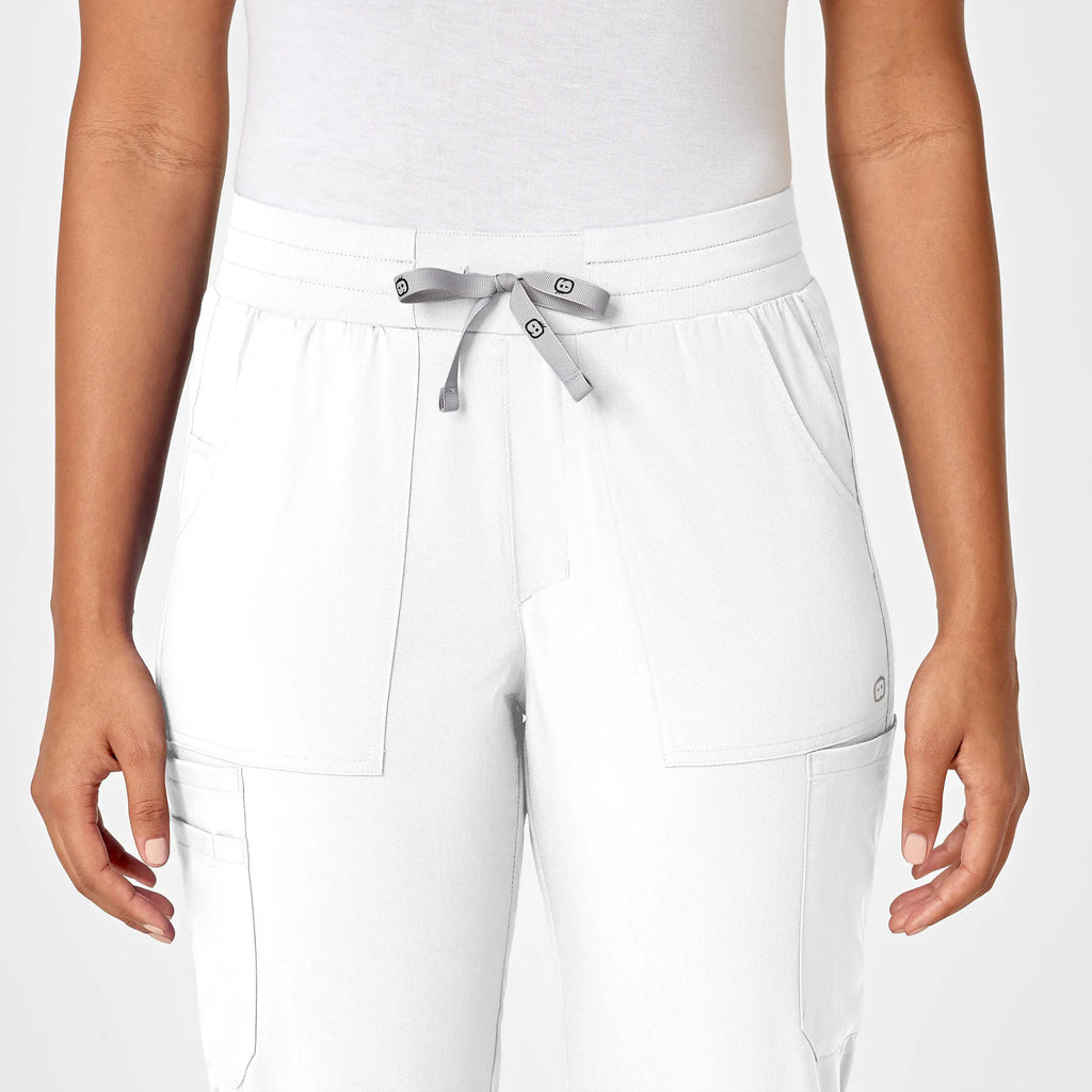 Wink Scrubs Women's Slim Leg Cargo Scrub Pant White | scrub-supply.com