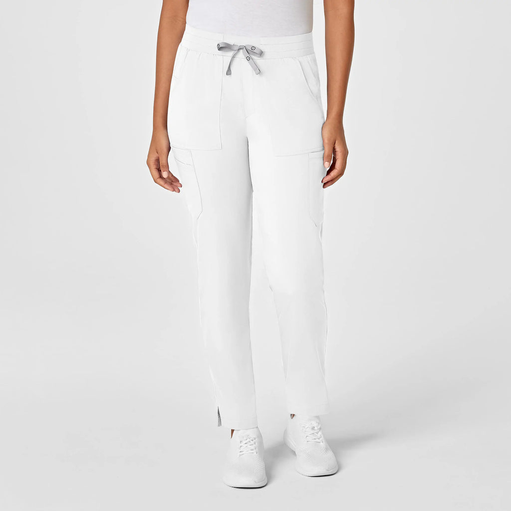 Wink Scrubs Women's Slim Leg Cargo Scrub Pant White | scrub-supply.com