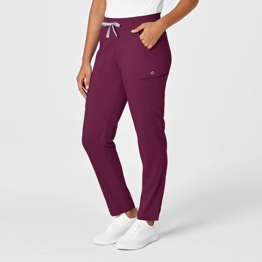 Wink Scrubs Women's Slim Leg Cargo Scrub Pant Wine | scrub-supply.com