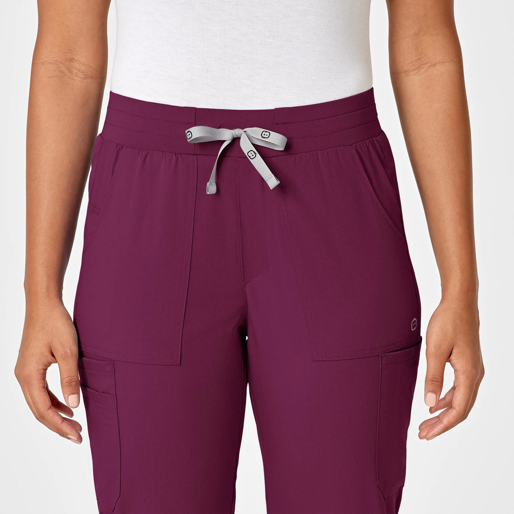 Wink Scrubs Women's Slim Leg Cargo Scrub Pant Wine | scrub-supply.com